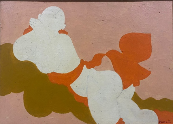 Arte . Alfredo Volpi, Bandeirinhas - tempera sobre tela medind foto 3