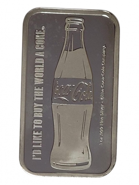 Joias . Estados Unidos - 1 onça - PAMP (Coca-Cola)ND - Prata (.999) 31,1 g 50 29 mm - ...