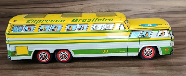 Joias . Ônibus Expresso Brasileiro - Metalma - anos 60/70 - Mede 43cm. Brinquedo ...