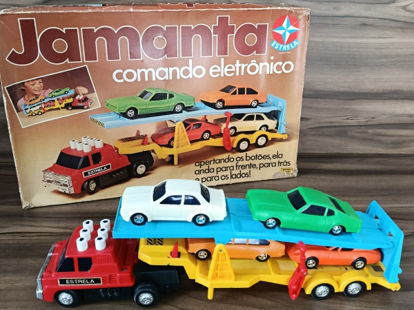 Joias . Caminhão Jamanta Comando Eletrônico - Estrela - anos 80 - Mede 45cm Brinquedo ...