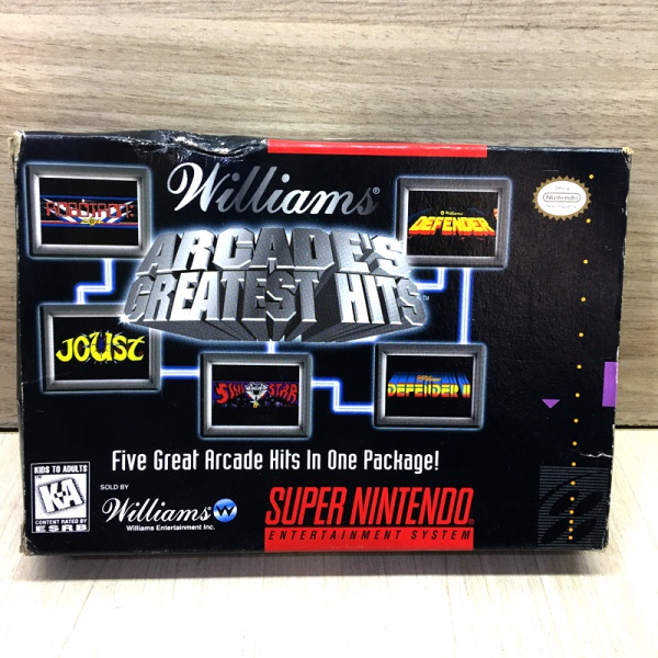 Joias . Williams Arcades Greatest Hits funcionando em testes iniciais, cartucho CIB ...