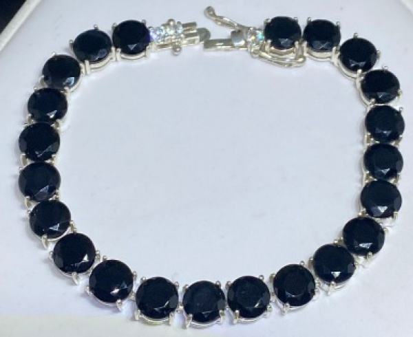 Joias . Pulseira Riviera com turmalina, água marinha, ametista, foto 5