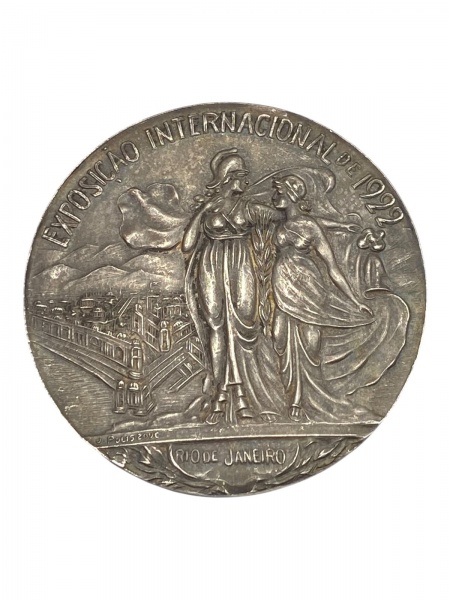 Joias . Medalha de prata do Brasil 1922, Prata: (.900) - 50.1gr - 53mm, Exposição ...