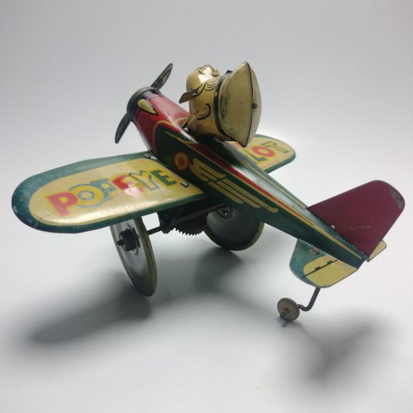MARX POPEYE THE PILOT - Antigo e raro brinquedo em lata