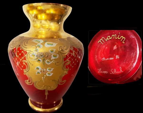Joias . MURANO- Majestoso e elegante vaso floreira veneziano primorosamente elaborado ...
