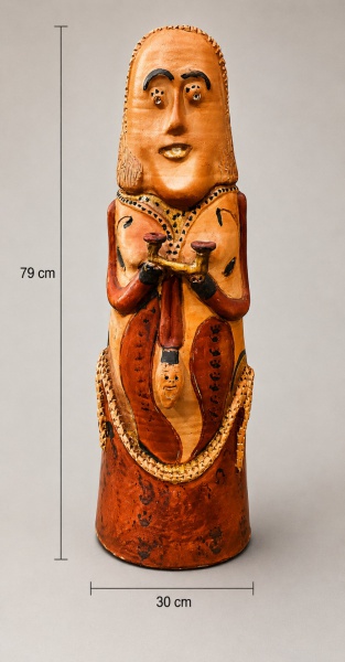 Joias . Tota  Escultura de grandes dimensões executada em barro cozido com policromia, ...