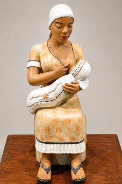 Arte . João Pereira de Andrade, glamourosa escultura em barro, pintura feita à mão, ...