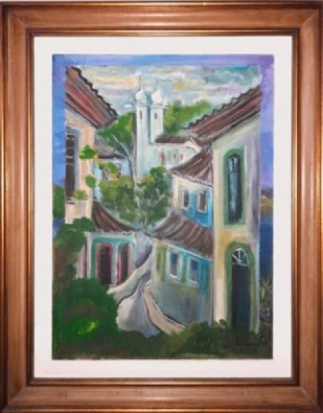 Arte . DJANIRA, ÓLEO SOBRE TELA, CRIANÇAS BRINCANDO NO PARQUE foto 8