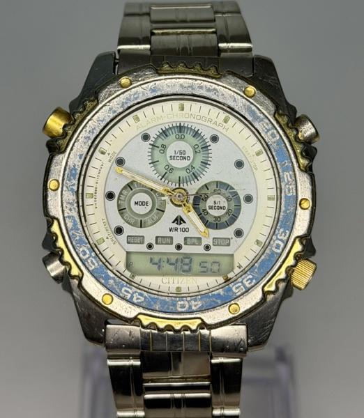 Relogios . Citizen Combo C110 - Antigo e raro relógio de pulso com alarme e cronógrafo ...