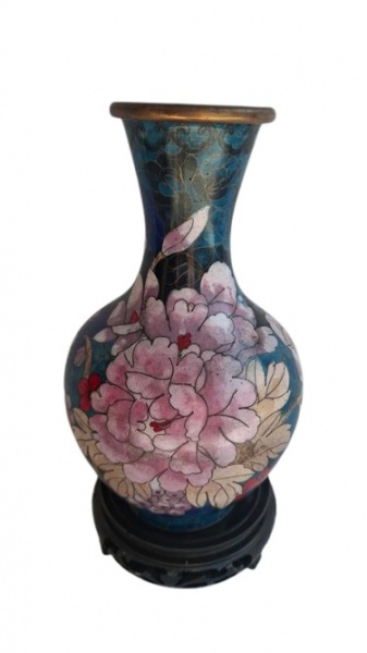 Joias . Elegante vaso em porcelana oriental, com decoração de f foto 2