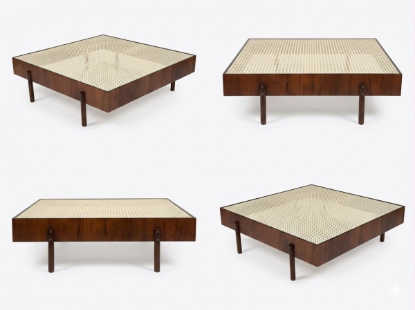 Joias . mesa"adi" de centro com palinha natura e vidro  medidas 1,00 x 1,00 cm  ...