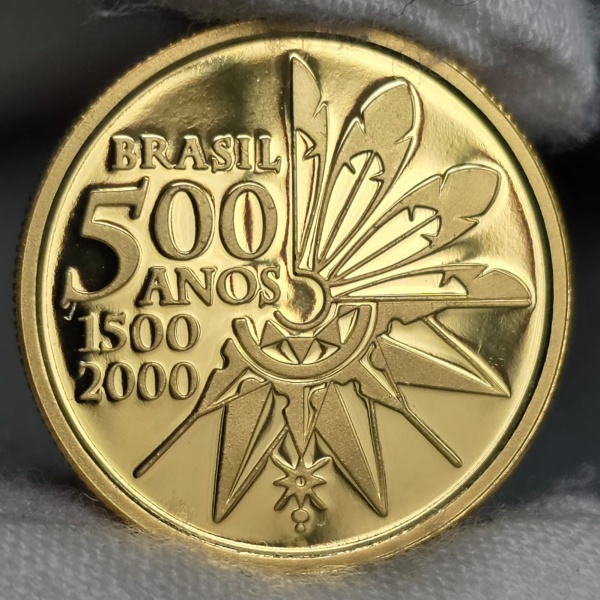 Joias . Moeda de Ouro do Brasil - 20 Reais 2000 - O-741 - Proof FC - Ouro (.900) - 8 g ...