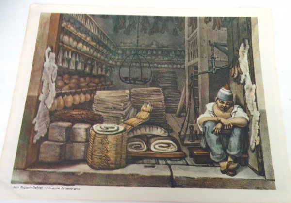 Joias . Jean Debret - Litografia Aquarelada - Transporte de uma foto 1