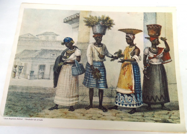 Joias . Jean Debret - Litografia Aquarelada - Transporte de uma foto 4