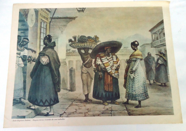 Joias . Jean Debret - Litografia Aquarelada - Transporte de uma foto 5