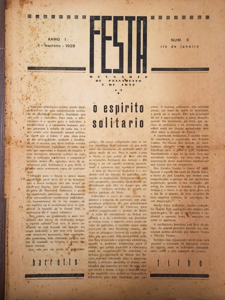 Arte . Tasso da Silveira - Festa, Mensário de Pensamento e Art foto 2