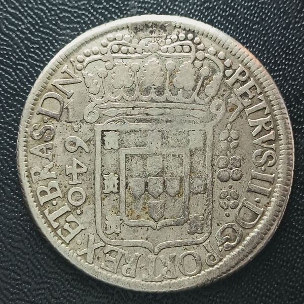 Joias . BRASIL - 640 RÉIS 1697 R - PEÇA ESCASSA E MUITO BONITA foto 4
