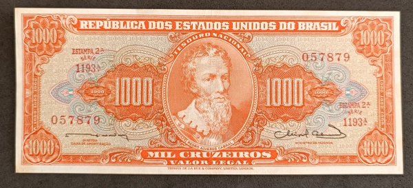 Joias . CÉDULA BRASIL - 50 000 CRUZEIROS REAIS - BAIANA - MBC/S foto 2