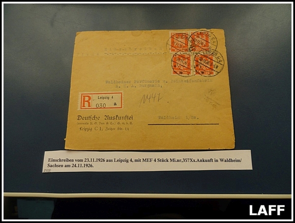 Joias . História Postal - Alemanha Reich - Envelope circulado interno - 23.11.1926 com ...