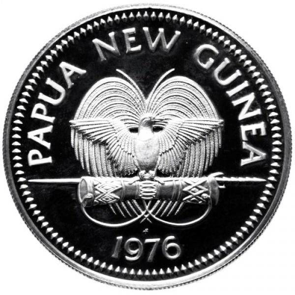 Joias . Moeda Estrangeira de Papua Nova Guiné 10 kinas ano 1976 (Estado Independente da ...