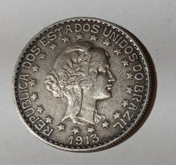 Joias . República Prata -900 Peso-20 Gramas  2.000 Réis -1907 E foto 2