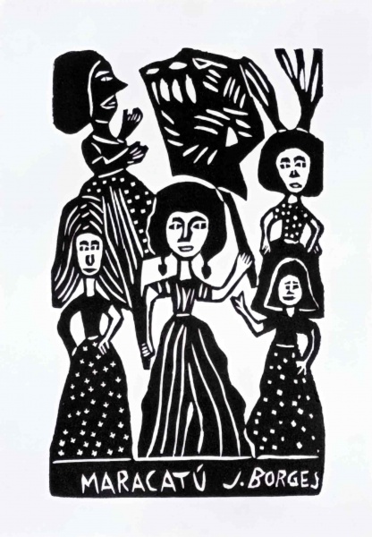 Lote 7 J. BORGES  -  Rotogravura / Reprodução | Título: Maracatú | Assinada na chapa: ... Valor inic