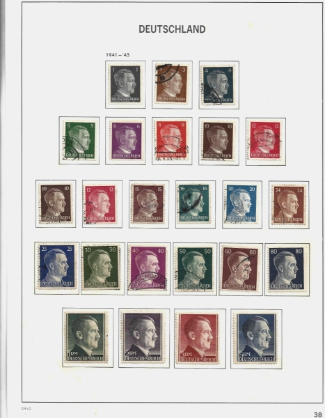 Joias . ALEMANHA REICH DE 1941/3 EFIGIE SÉRIE COMPLETA USADOS E NOVOS