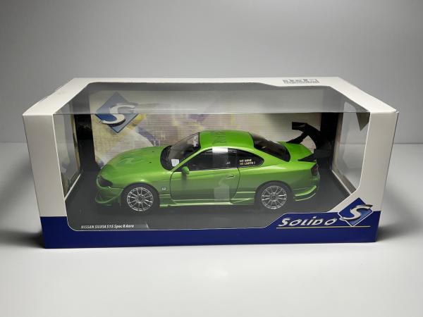 ミニカー Nissan Silvia S15 Spec R Aero 1/18Green Nissan Silvia S15 Spec R Aero Verde - Solido Escala 1/1
