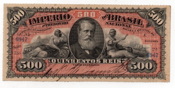 Joias . R009b 500 REIS 1878 SÉRIE 73a ESTAMPA 2a LETRA E