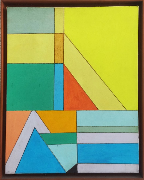 Arte . AM076, MANOEL SANTIAGO, óleo sobre placa, representando foto 3