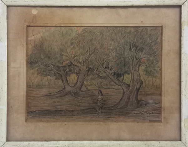 Arte . AM076, A. BONADEI, óleo sobre tela, representando paisa foto 4