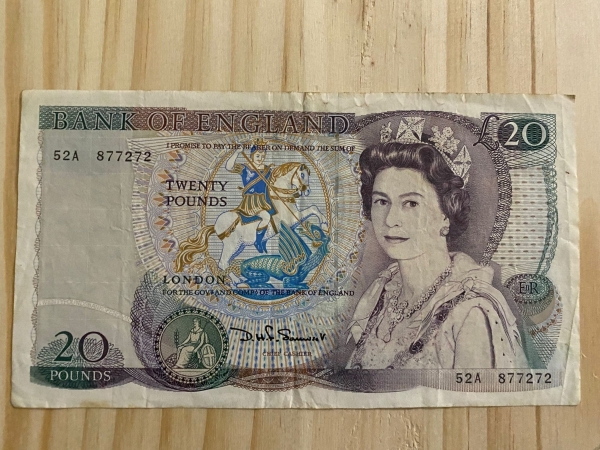 Joias . Inglaterra - 20 Libras - 1970 a 1991 - P380 - MBC