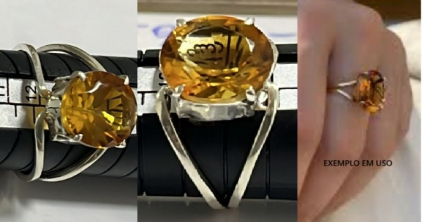 Joias . ANEL EM PRATA 950 COM GEMA TURMALINA VERDE EXTRA LUXO - foto 6