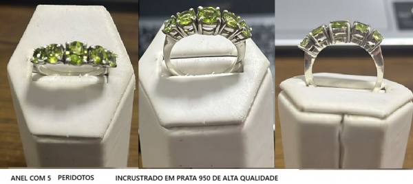 Joias . ANEL EM PRATA 950 COM GEMA TURMALINA VERDE EXTRA LUXO - foto 7