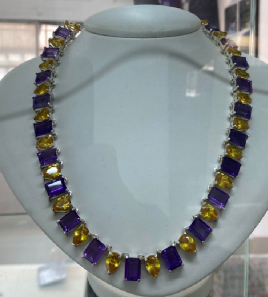 Joias . Pulseira Riviera em prata 950 gemas ametista natural, c foto 7