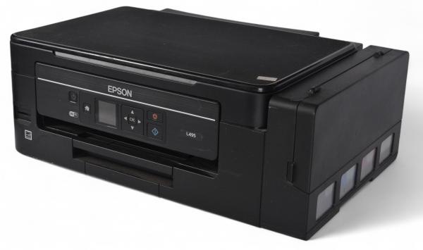 Impressora  Epson EcoTank L495 é uma multifuncional tanque de tinta 3 em 1 (imprime, copia e digital