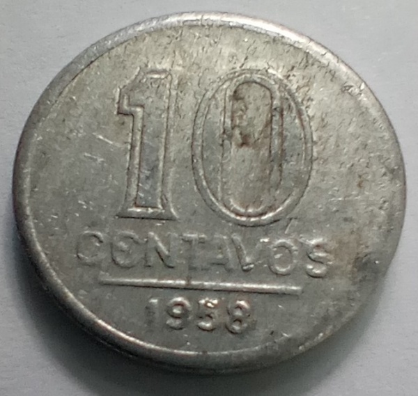 Joias . Moeda do Brasil - 10 centavos - 1958 - as + dificeis - aluminio