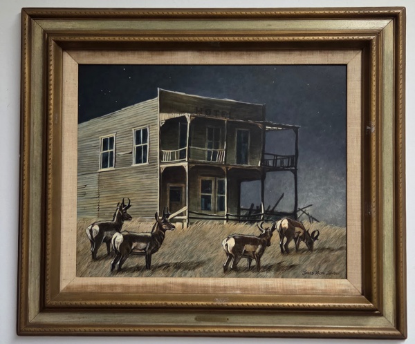 Arte . Atribuido a JAMES RALPH JOHNSON - Bélissimo quadro, Obra PRONGHORN COUNTRY em ...