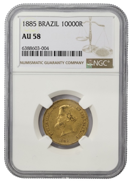 Joias . Moeda do Brasil - 10.000 Réis - 1885 - Ouro - Império - Cat. AI O.668 - ...
