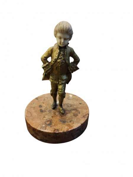 Joias . ESCULTURA BRONZE/MARFIM JOVEM FIDALGO. ESCULTURA CRISELEFANTINA ...