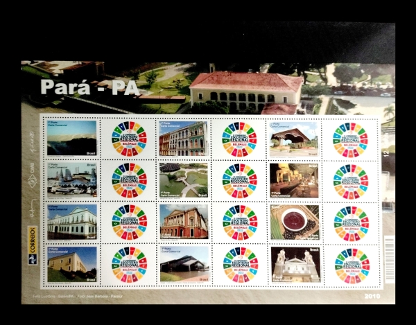 Joias . Folha de selos personalizados nova completa do estado do Pará MINT