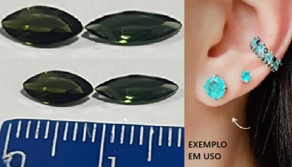 Joias . TURMALINA PARAIBA AFRICANA -  LAPIDAÇÃO QUADRADA  - COR foto 1