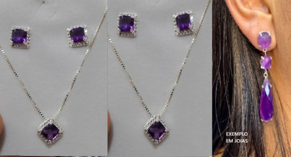 Joias . Pulseira Riviera em prata 950 gemas granada, topázio az foto 4