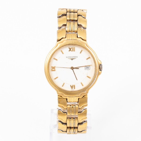 Relógio de pulso LONGINES dourado, com mostrador claro com números romanos / Tam:3,5cm - Sem garantias futuras