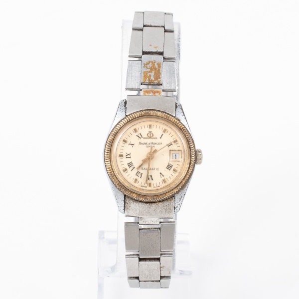 Relógio BAUME MERCIER feminino automático mostrador dourado com numeração romana / Tam: 2cm - Sem garantias futuras