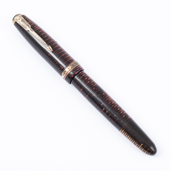 Caneta PARKER VACUMATIC rajada vermelha