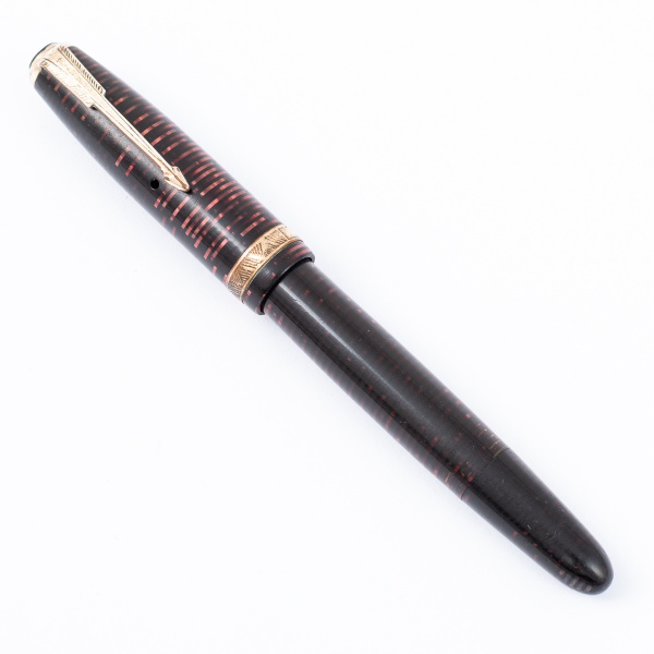 Caneta PARKER VACUMATIC rajada vermelha - USA