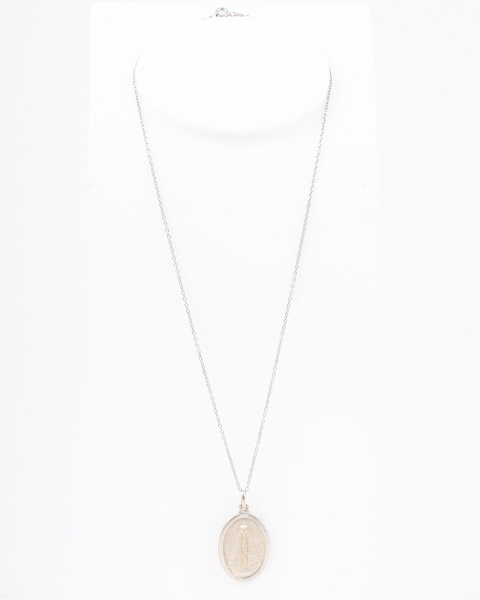 Cordão em prata 925 com pingente de Nossa Senhora Aparecida / Tam: 23cm