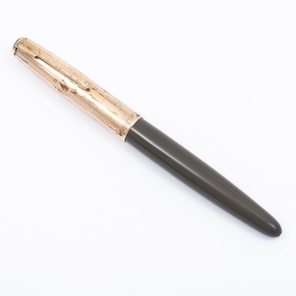 Caneta tinteiro Parker 51 cinza com dourado