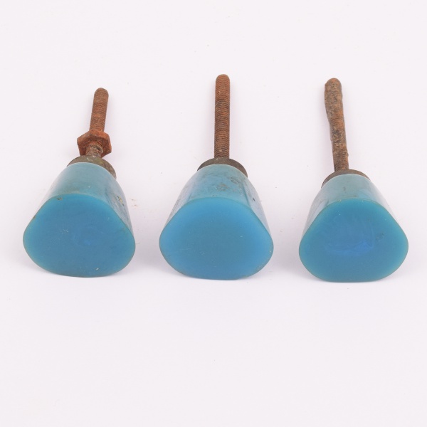 Lote com 3 Puxadores de Acrílico Anos 60 - Azul
